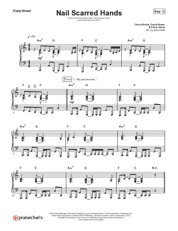 Nail Scarred Hands Sheet Music PDF (Dante Bowe) PraiseCharts