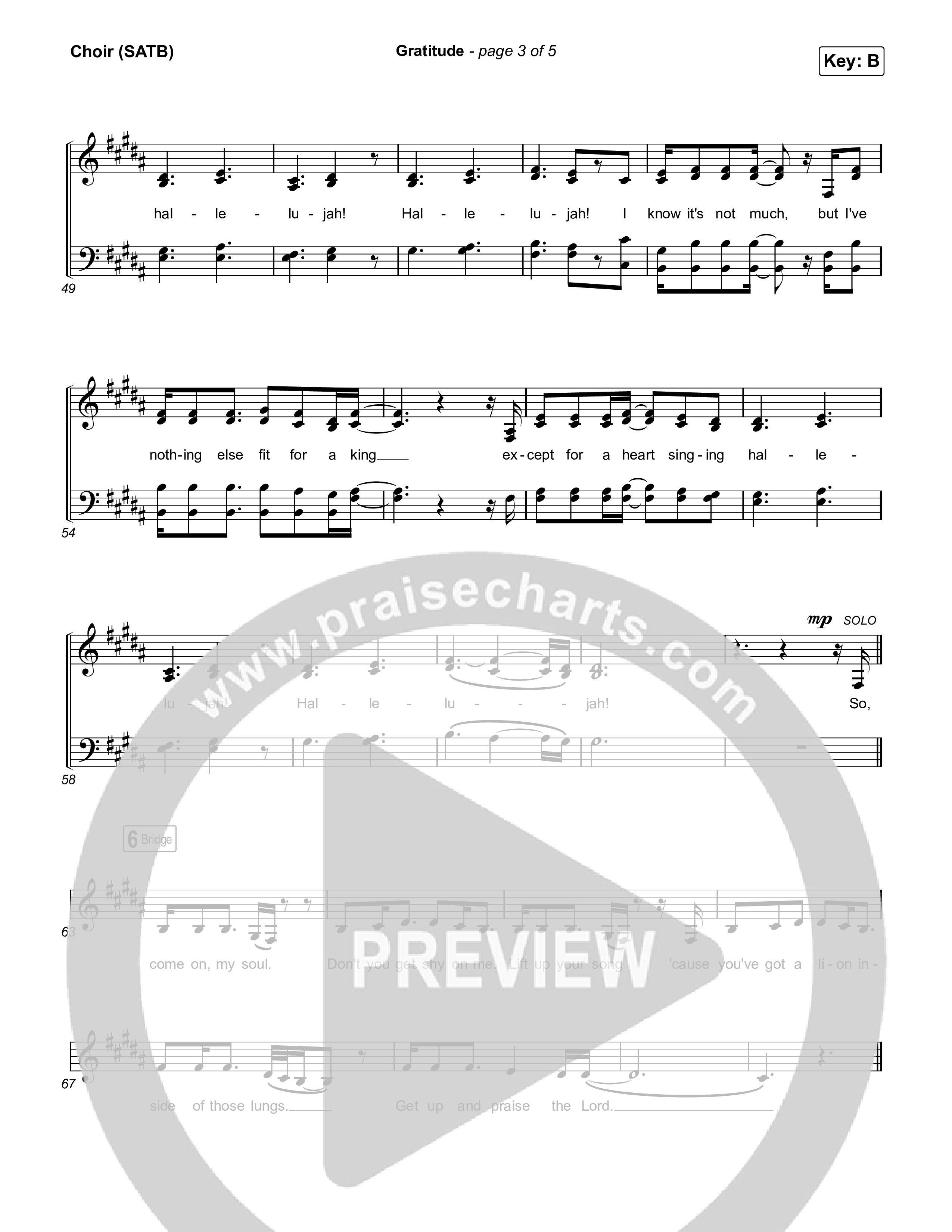 Gratitude Choir Sheet (SATB) (I Am They / Cheyenne Mitchell)