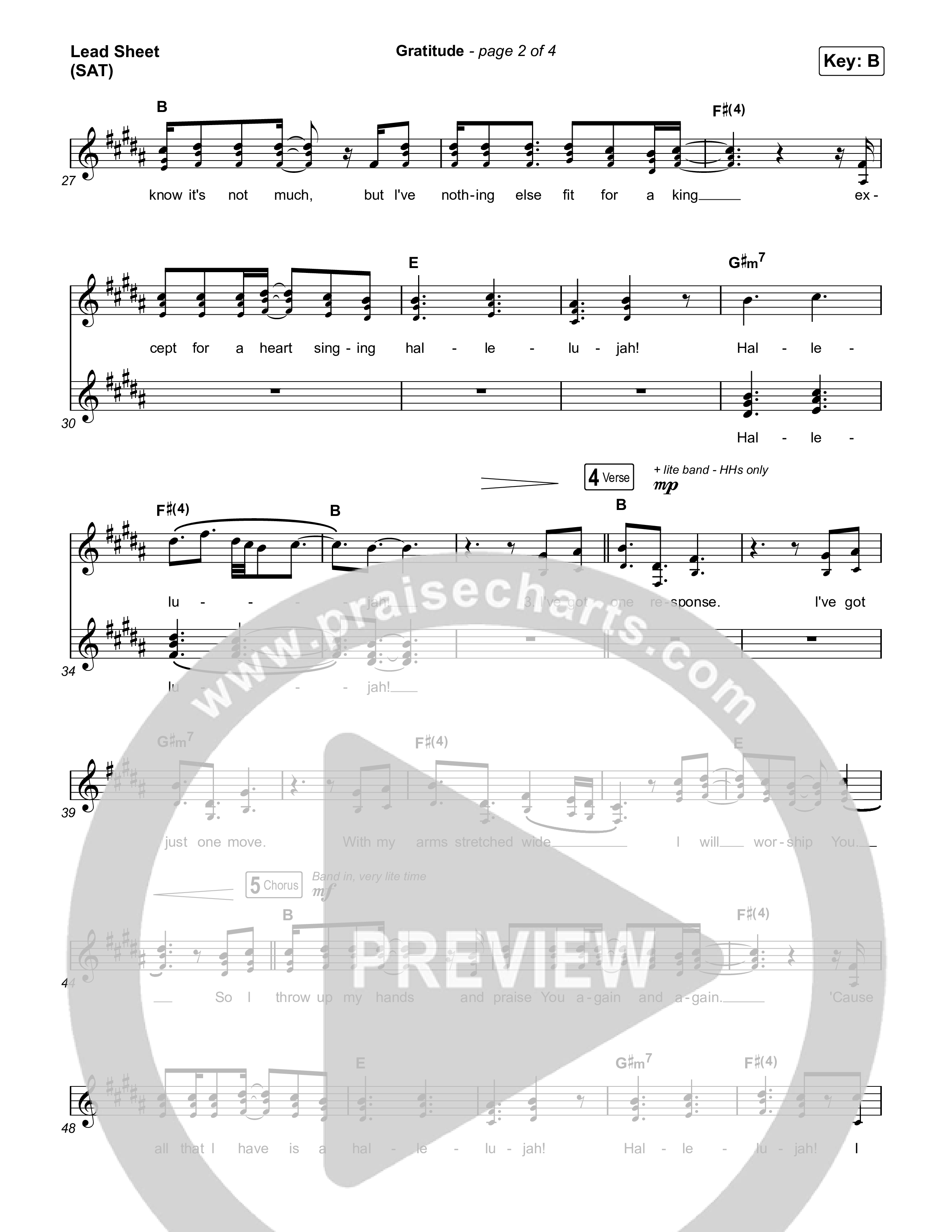 Gratitude Lead Sheet (SAT) (I Am They / Cheyenne Mitchell)