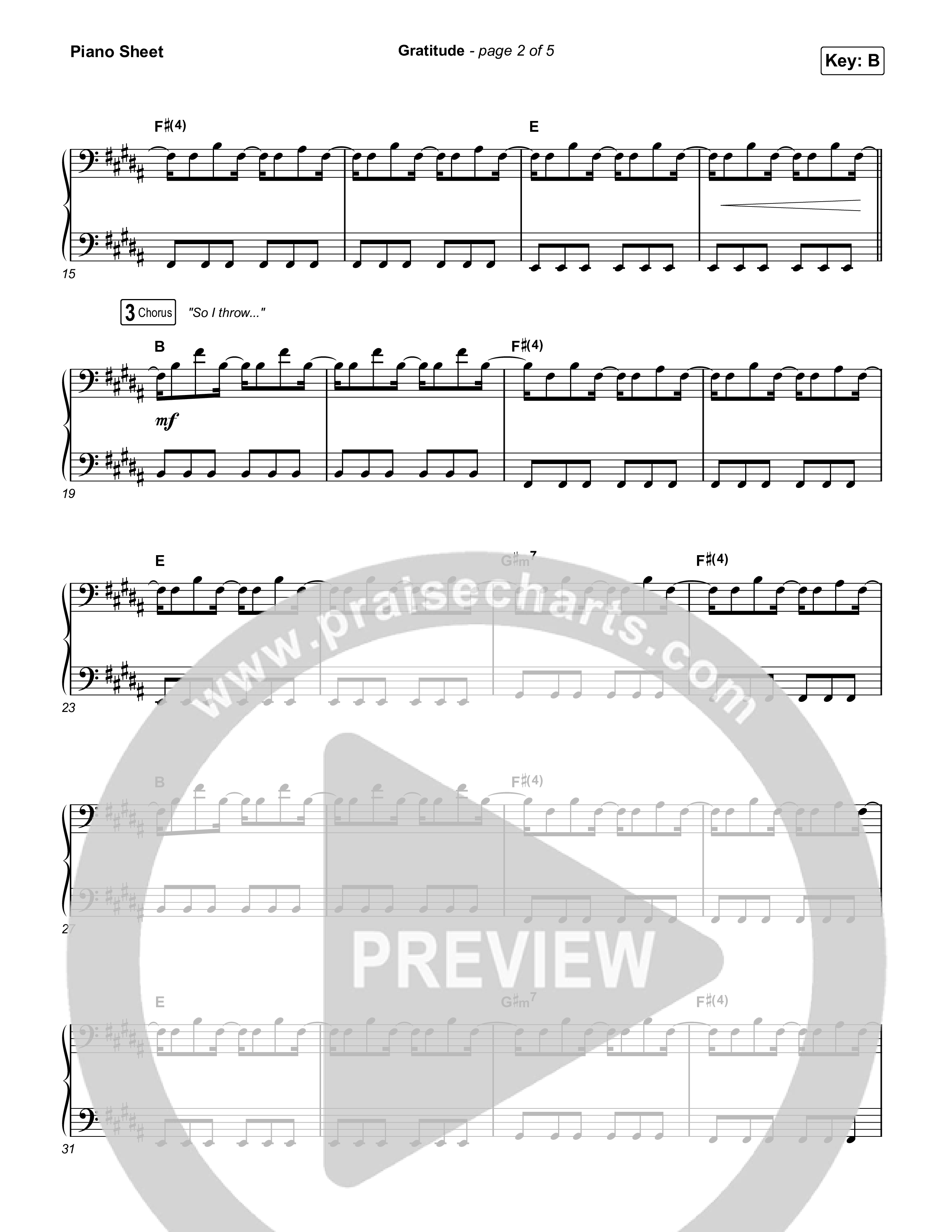 Gratitude Piano Sheet (I Am They / Cheyenne Mitchell)