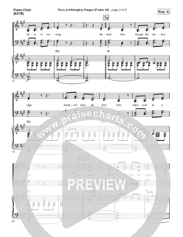 The Lord Almighty Reigns (Psalm 93) Piano/Vocal Pack (Sovereign Grace)