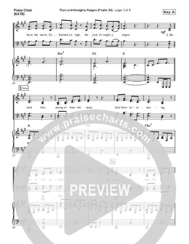 The Lord Almighty Reigns (Psalm 93) Piano/Vocal Pack (Sovereign Grace)