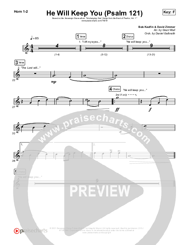 He Will Keep You (Psalm 121) Brass Pack (Sovereign Grace)