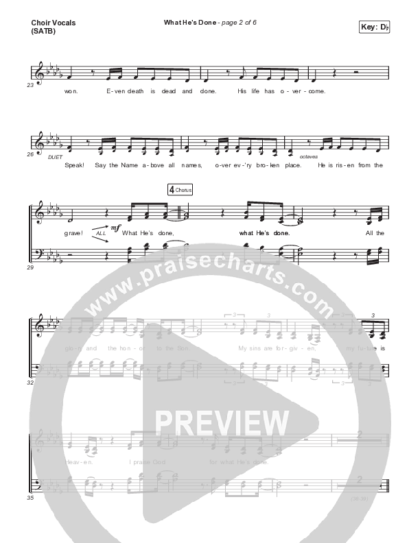 What He's Done (Acoustic) Choir Vocals (Anthem SATB) (Passion)