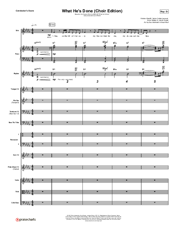 What He's Done (Choir Edition) Orchestration (Passion)