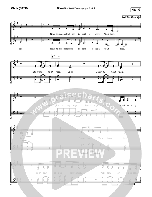 Show Me Your Face Choir Sheet (SATB) (Steffany Gretzinger / Cassie Campbell)