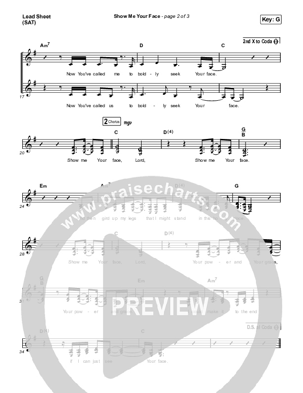 Show Me Your Face Lead Sheet (SAT) (Steffany Gretzinger / Cassie Campbell)