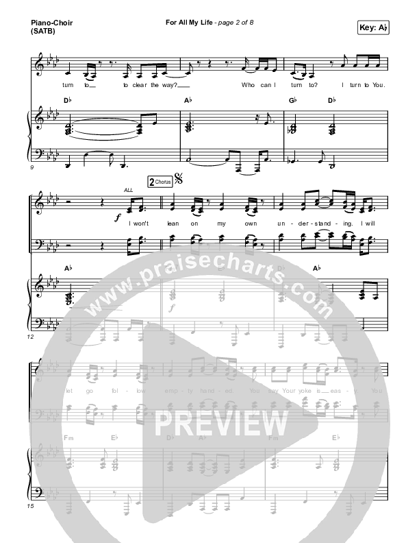 For All My Life Piano/Vocal (SATB) (TAYA)