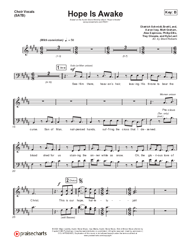 Hope Is Awake Choir Vocals (Anthem SATB) (Austin Stone Worship)