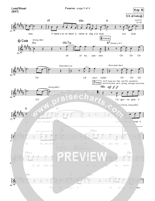 Passion (Live) Lead Sheet (SAT) (The Belonging Co / Andrew Holt)