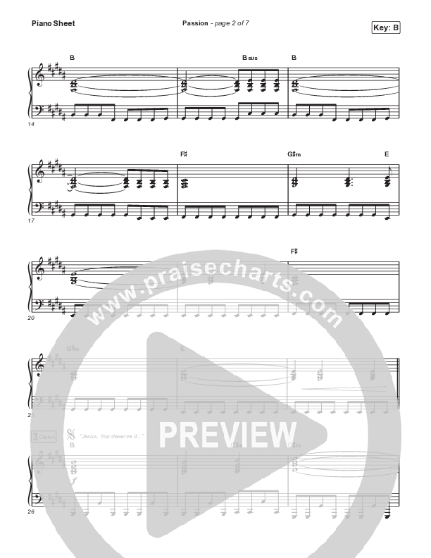 Passion (Live) Piano Sheet (The Belonging Co / Andrew Holt)