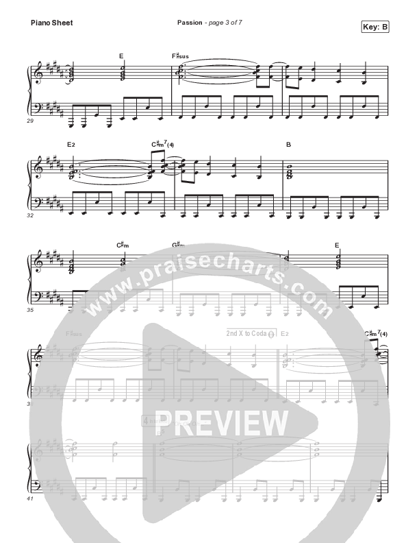 Passion (Live) Piano Sheet (The Belonging Co / Andrew Holt)