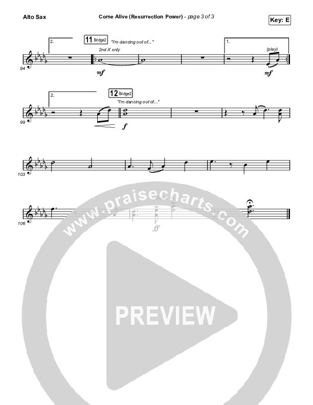 Come Alive (Resurrection Power) (Live) Sax Pack (The Belonging Co / Hope Darst)