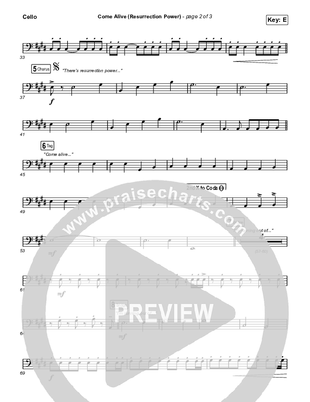 Come Alive (Resurrection Power) (Live) Cello (The Belonging Co / Hope Darst)