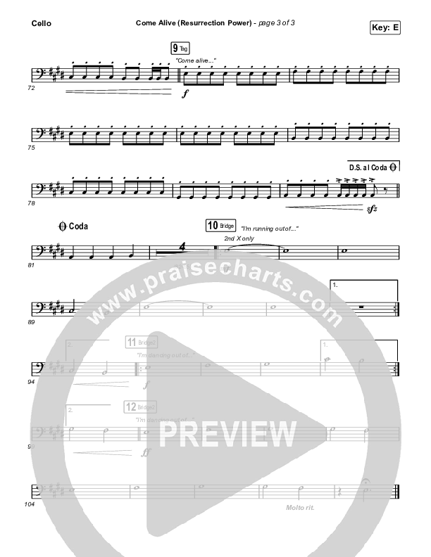 Come Alive (Resurrection Power) (Live) Cello (The Belonging Co / Hope Darst)
