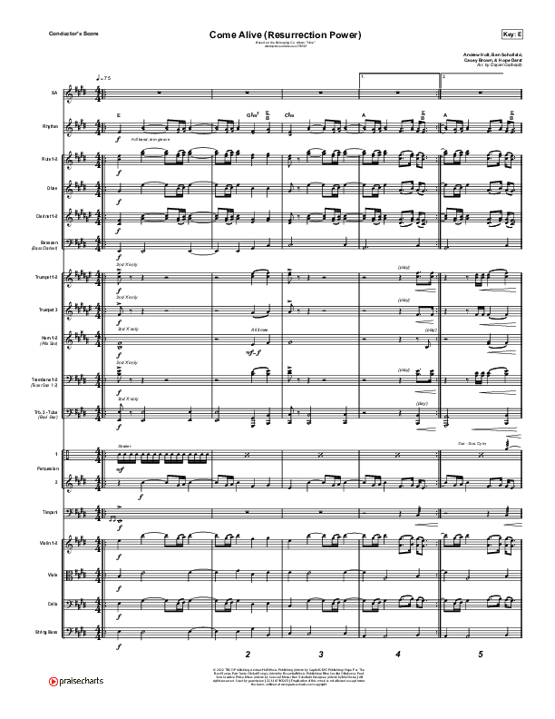 Come Alive (Resurrection Power) (Live) Conductor's Score (The Belonging Co / Hope Darst)