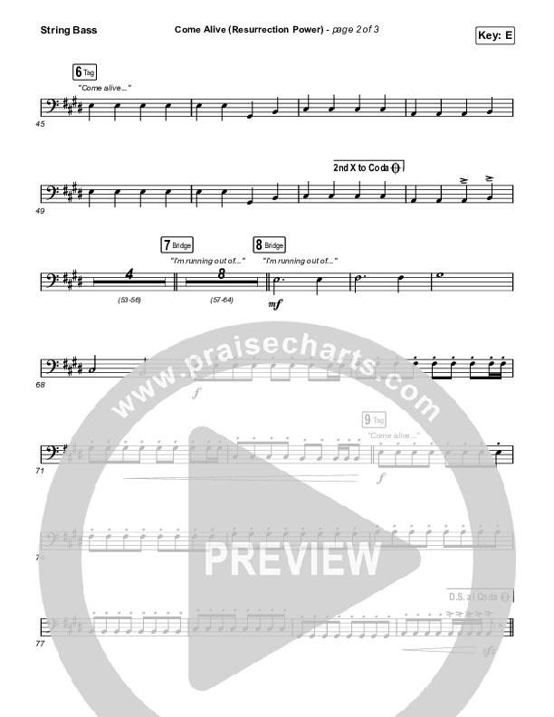 Come Alive (Resurrection Power) (Live) String Bass (The Belonging Co / Hope Darst)