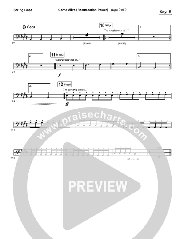 Come Alive (Resurrection Power) (Live) String Bass (The Belonging Co / Hope Darst)