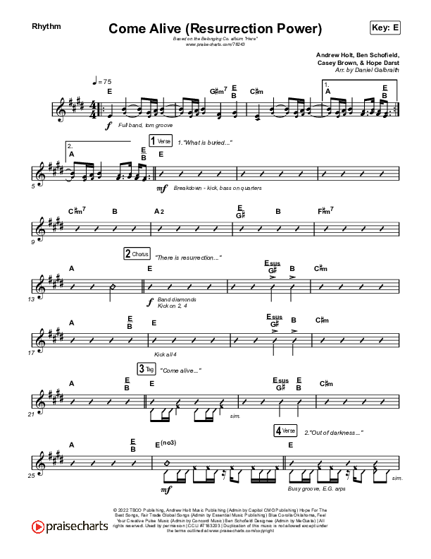 Come Alive (Resurrection Power) (Live) Rhythm Pack (The Belonging Co / Hope Darst)