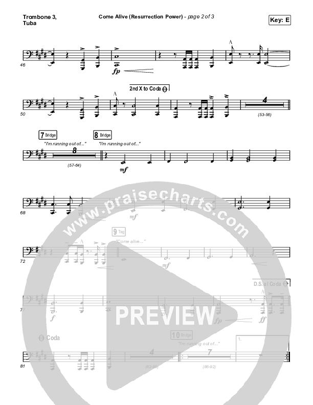 Come Alive (Resurrection Power) (Live) Trombone 3/Tuba (The Belonging Co / Hope Darst)