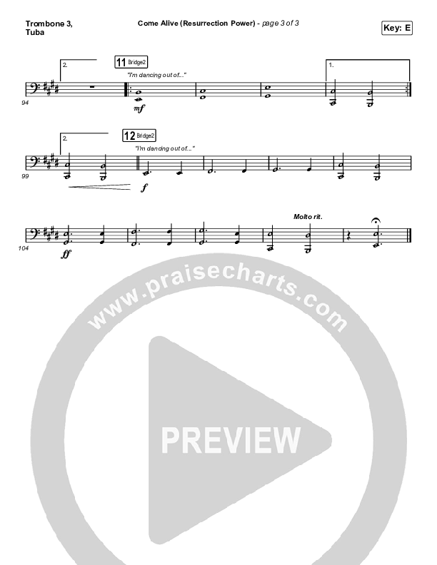 Come Alive (Resurrection Power) (Live) Trombone 3/Tuba (The Belonging Co / Hope Darst)