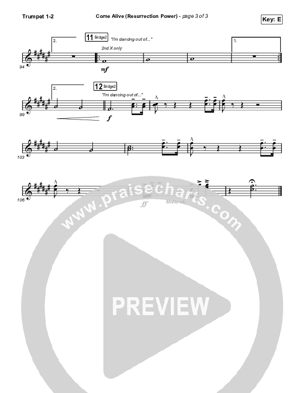 Come Alive (Resurrection Power) (Live) Trumpet 1,2 (The Belonging Co / Hope Darst)