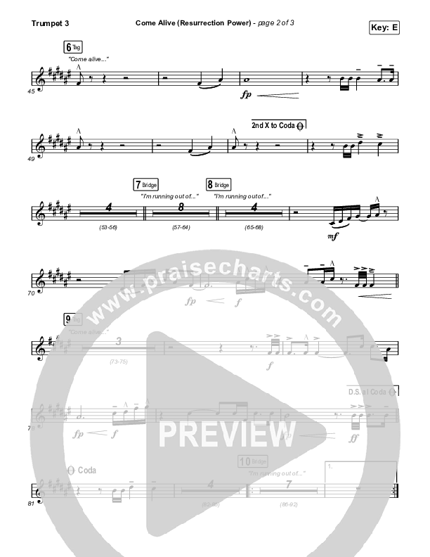 Come Alive (Resurrection Power) (Live) Trumpet 3 (The Belonging Co / Hope Darst)