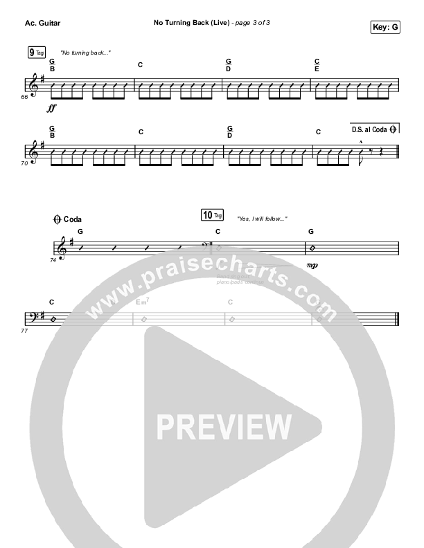 No Turning Back (Live) Acoustic Guitar (The Belonging Co / Hope Darst)