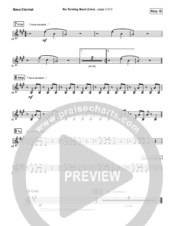 No Turning Back (Live) Bass Clarinet (The Belonging Co / Hope Darst)