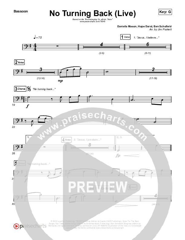 No Turning Back (Live) Bassoon (The Belonging Co / Hope Darst)