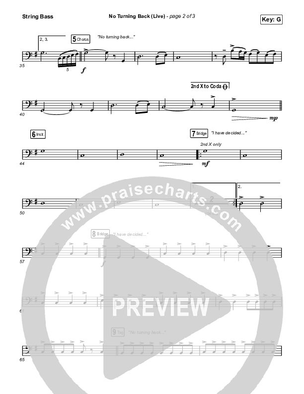 No Turning Back (Live) Double Bass (The Belonging Co / Hope Darst)