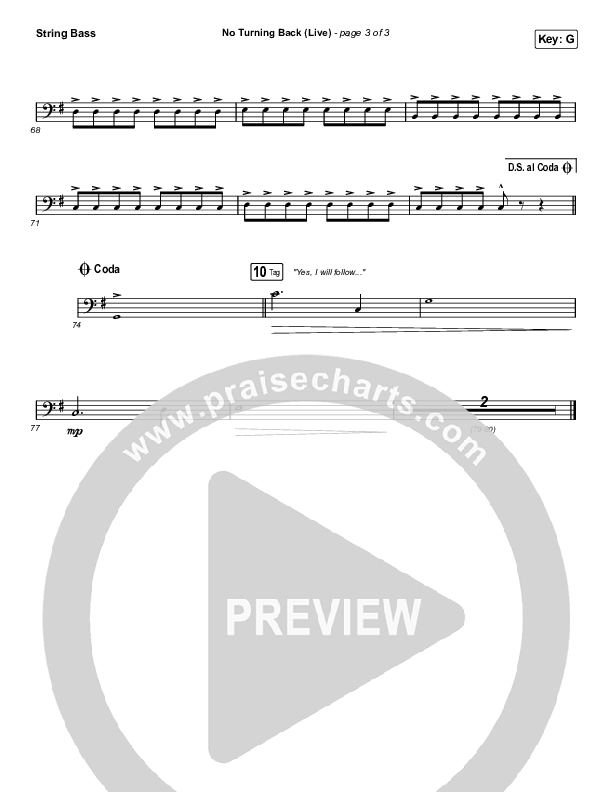 No Turning Back (Live) Double Bass (The Belonging Co / Hope Darst)