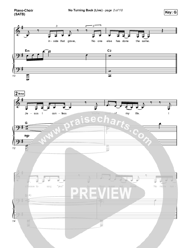 No Turning Back (Live) Piano/Vocal Pack (The Belonging Co / Hope Darst)