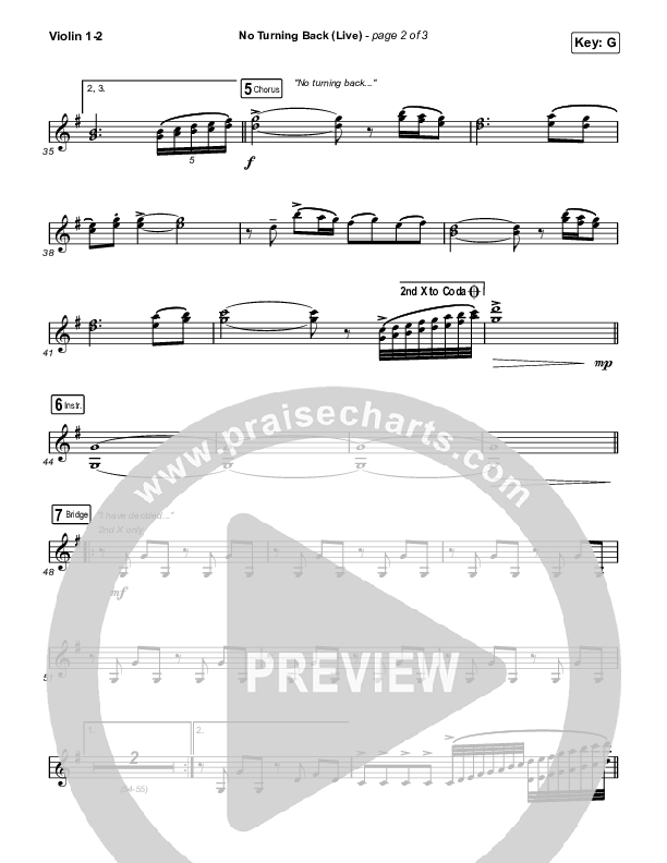 No Turning Back (Live) Violin 1/2 (The Belonging Co / Hope Darst)