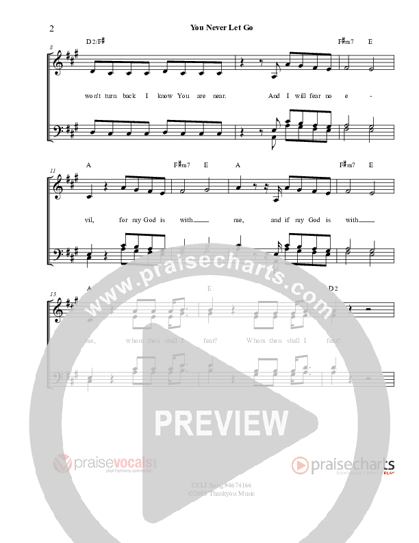 You Never Let Go Lead Sheet (PraiseVocals)