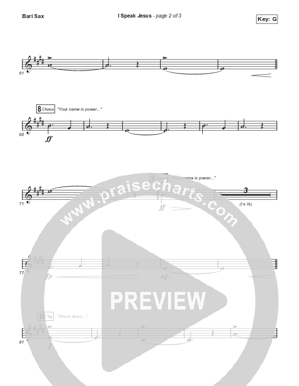 I Speak Jesus (Sing It Now SATB) Bari Sax (Shylo Sharity / Signature Sessions / Arr. Mason Brown)