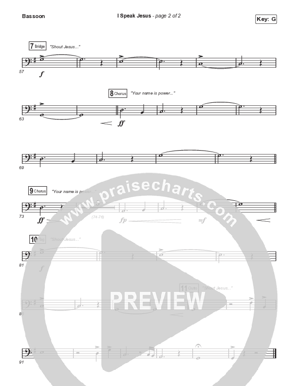 I Speak Jesus (Sing It Now SATB) Bassoon (Shylo Sharity / Signature Sessions / Arr. Mason Brown)