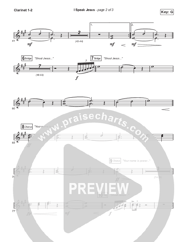 I Speak Jesus (Sing It Now SATB) Clarinet 1/2 (Shylo Sharity / Signature Sessions / Arr. Mason Brown)