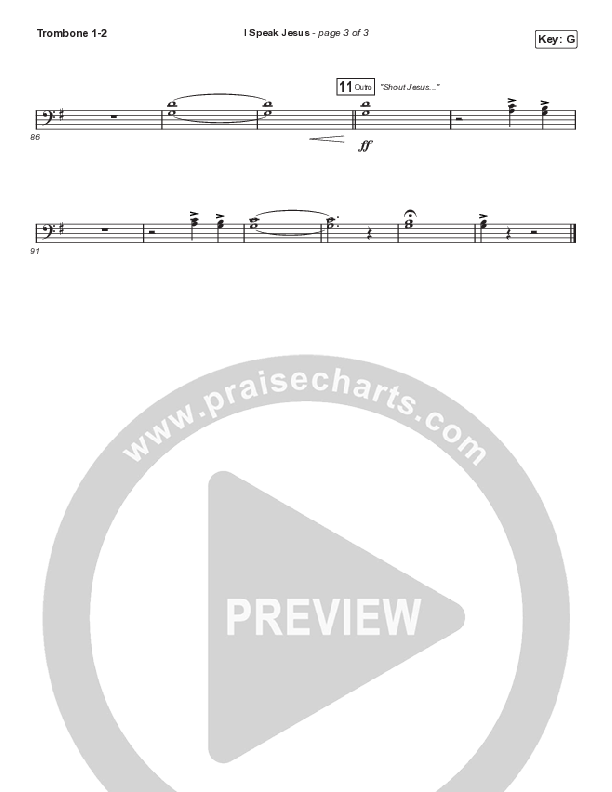 I Speak Jesus (Sing It Now SATB) Trombone 1/2 (Shylo Sharity / Signature Sessions / Arr. Mason Brown)