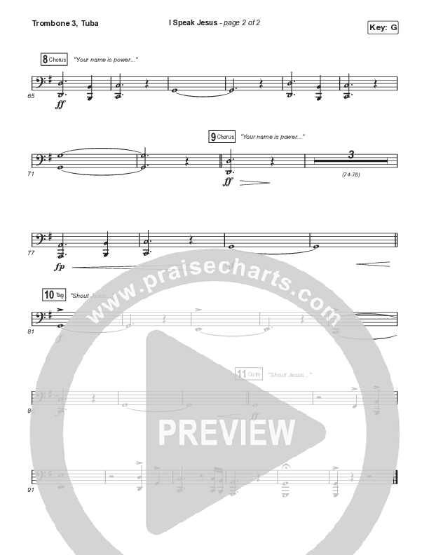 I Speak Jesus (Sing It Now SATB) Trombone 3/Tuba (Shylo Sharity / Signature Sessions / Arr. Mason Brown)