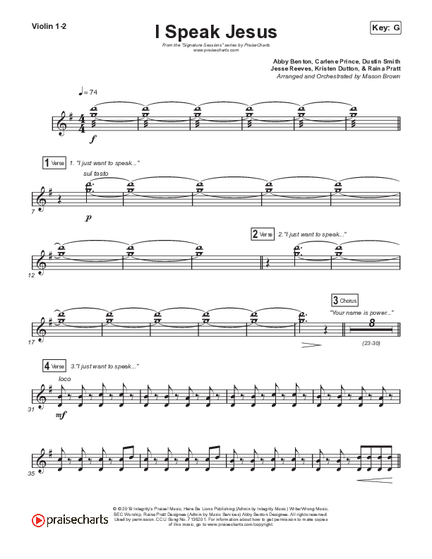 I Speak Jesus (Sing It Now SATB) String Pack (Shylo Sharity / Signature Sessions / Arr. Mason Brown)