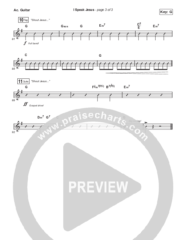 I Speak Jesus (Worship Choir SAB) Acoustic Guitar (Shylo Sharity / Signature Sessions / Arr. Mason Brown)