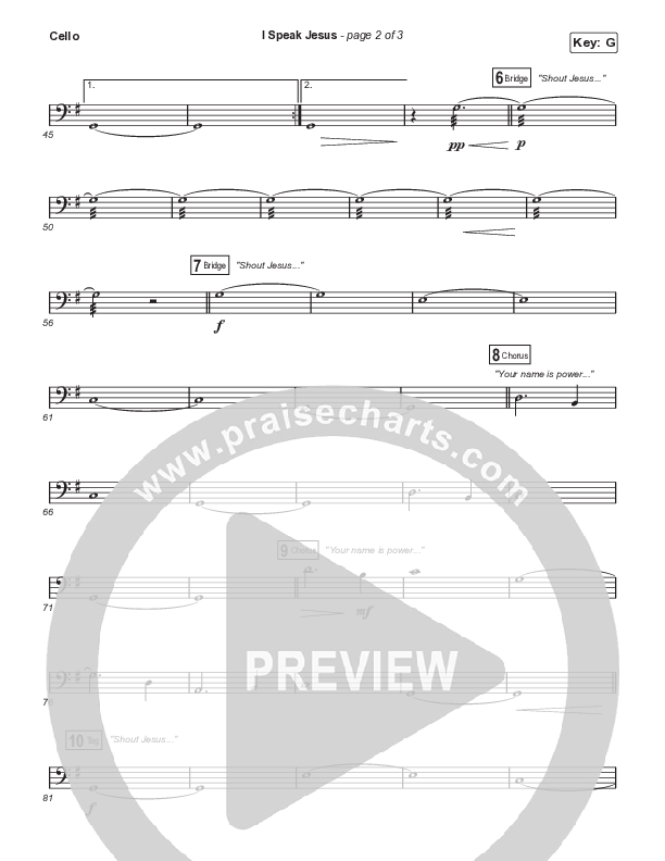 I Speak Jesus (Worship Choir SAB) Cello (Shylo Sharity / Signature Sessions / Arr. Mason Brown)