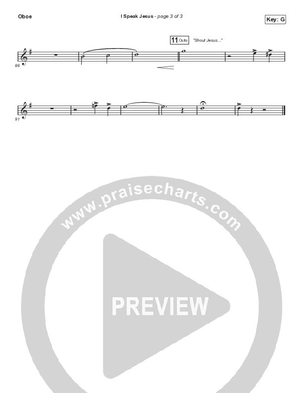 I Speak Jesus (Worship Choir SAB) Oboe (Shylo Sharity / Signature Sessions / Arr. Mason Brown)