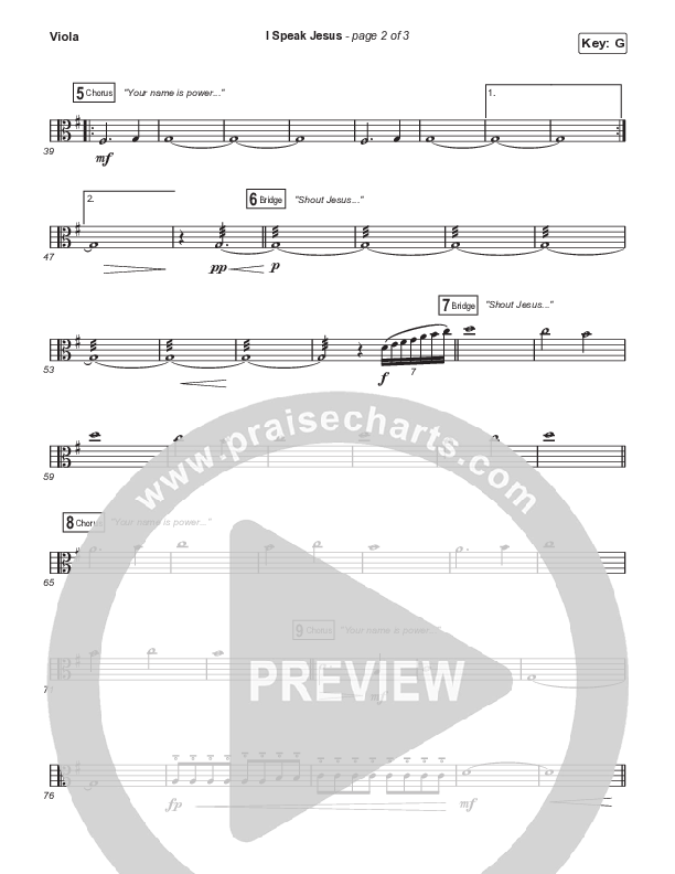 I Speak Jesus (Worship Choir SAB) Viola (Shylo Sharity / Signature Sessions / Arr. Mason Brown)