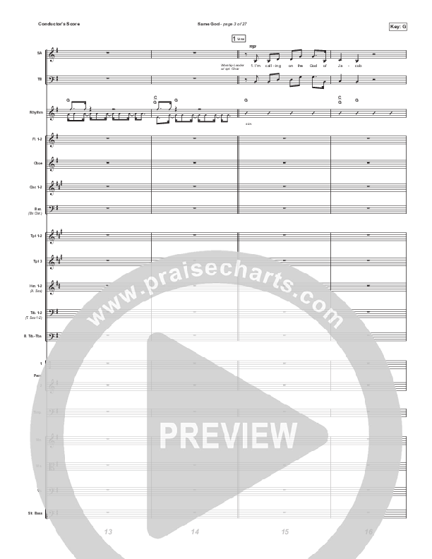 Same God (Worship Choir SAB) Conductor's Score (Signature Sessions / Arr. Mason Brown)