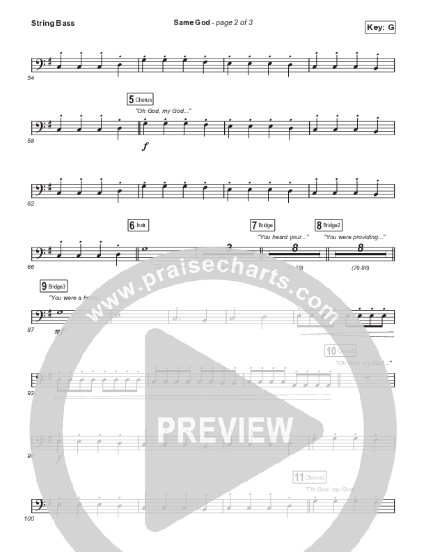 Same God (Worship Choir SAB) Double Bass (Signature Sessions / Arr. Mason Brown)