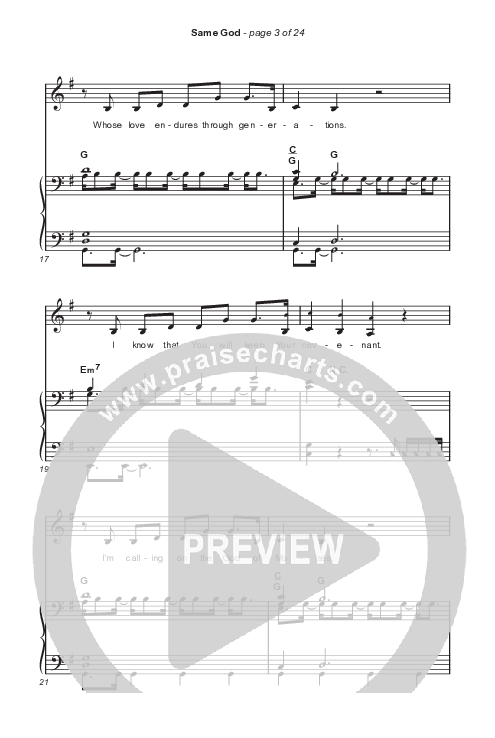 Same God (Worship Choir SAB) Octavo (SAB & Pno) (Signature Sessions / Arr. Mason Brown)