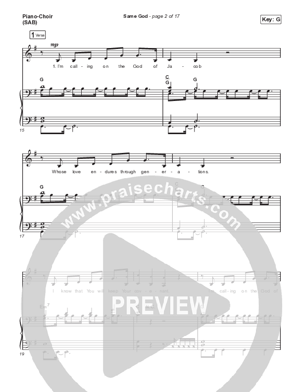 Same God (Worship Choir SAB) Piano/Choir (SAB) (Signature Sessions / Arr. Mason Brown)