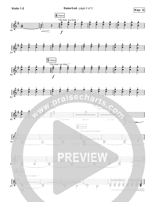 Same God (Worship Choir SAB) Violin 1/2 (Signature Sessions / Arr. Mason Brown)